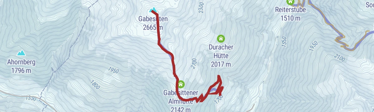 Route map: Skitour Gabesitten 2.665 m